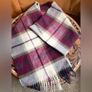 Barbour | Wool Fringe Scarf | Purple Moon Tartan